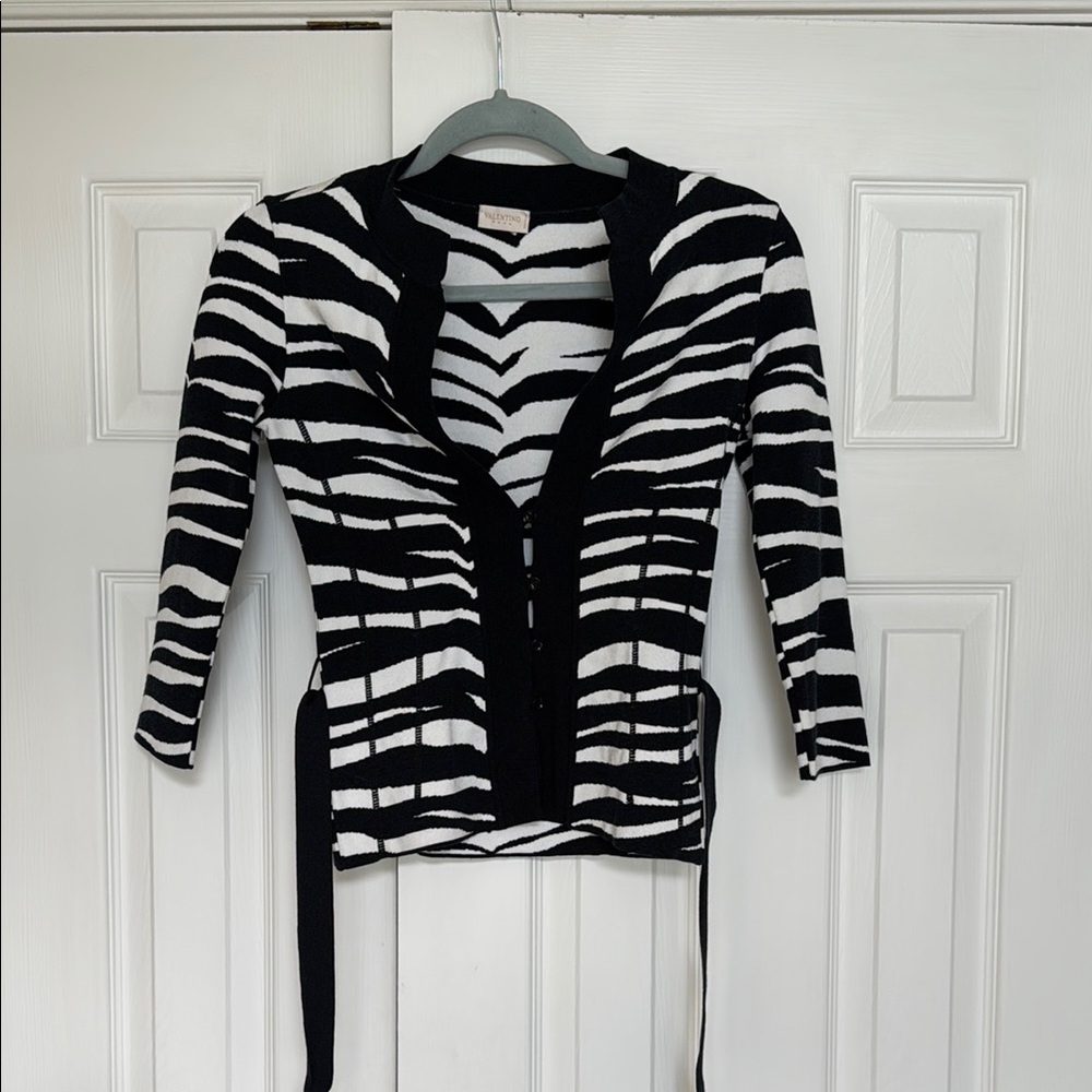 Black and White Zebra Print Cardigan
